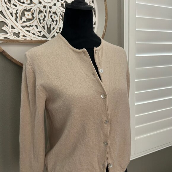 Nina Ricci Cardigan Sweater Beige Button Down Wool/Knit SZM Old Money Italy - Picture 7 of 9